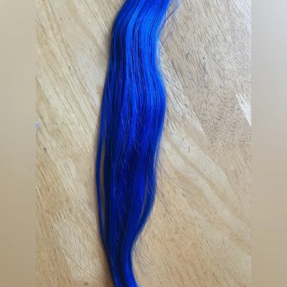 HUMAN HAIR Bright Blue Tape In Extensions 18in 25g - Picture 7 of 10